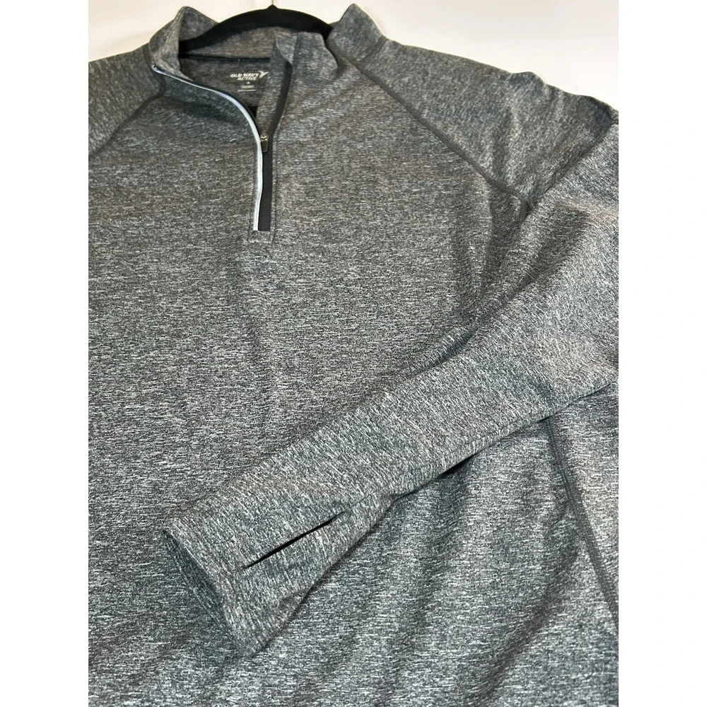 Old Navy Active Pullover Men's XL Gray 1/4 Zip Lightweight Go Dry Long Sleeve